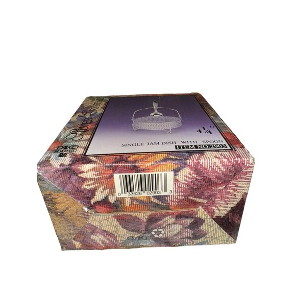 Silver Plated Basket & Crystal Jam Dish With Spoon  4 1/4"  Item No: 2903 - Picture 4 of 5